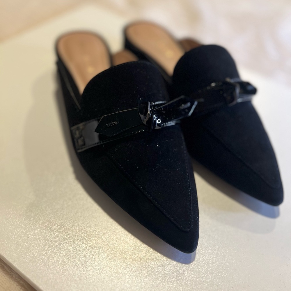 Cole Haan Women's Black Mules with Bow Accent - Picture 2 of 4